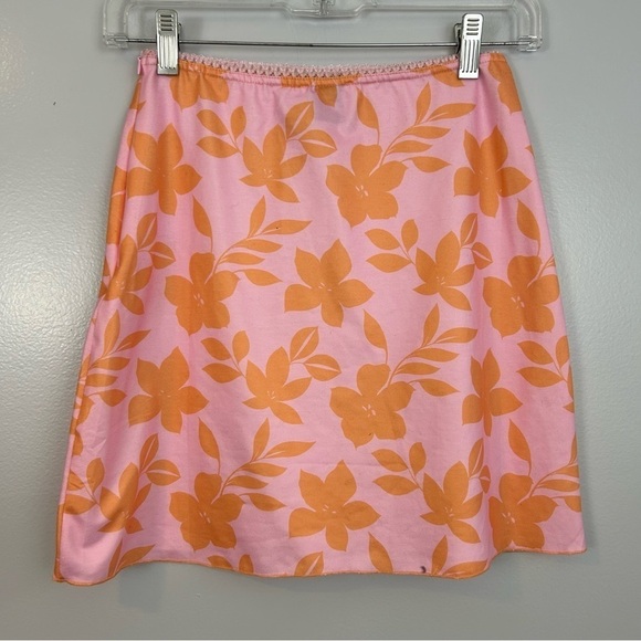 Princess Polly Pink & Orange Floral Mini Skirt Size 4 - Picture 5 of 8